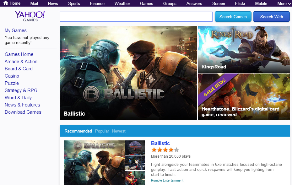 Yahoo Games Nouvelle plateforme de jeux gratuits deabreu