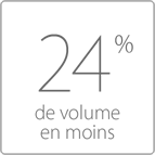 24 % de volume en moins